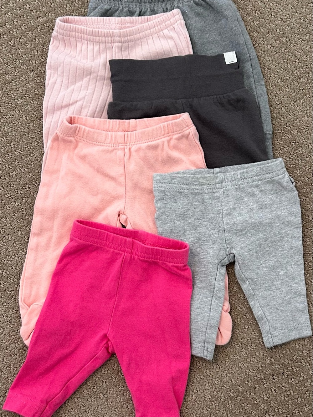 Carter's Baby Girls Pink and Gray Legging & Pants Set - 6 Pack